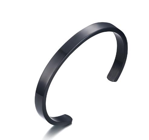 Pulseira aberta de joias simples de aço inoxidável - Image 4