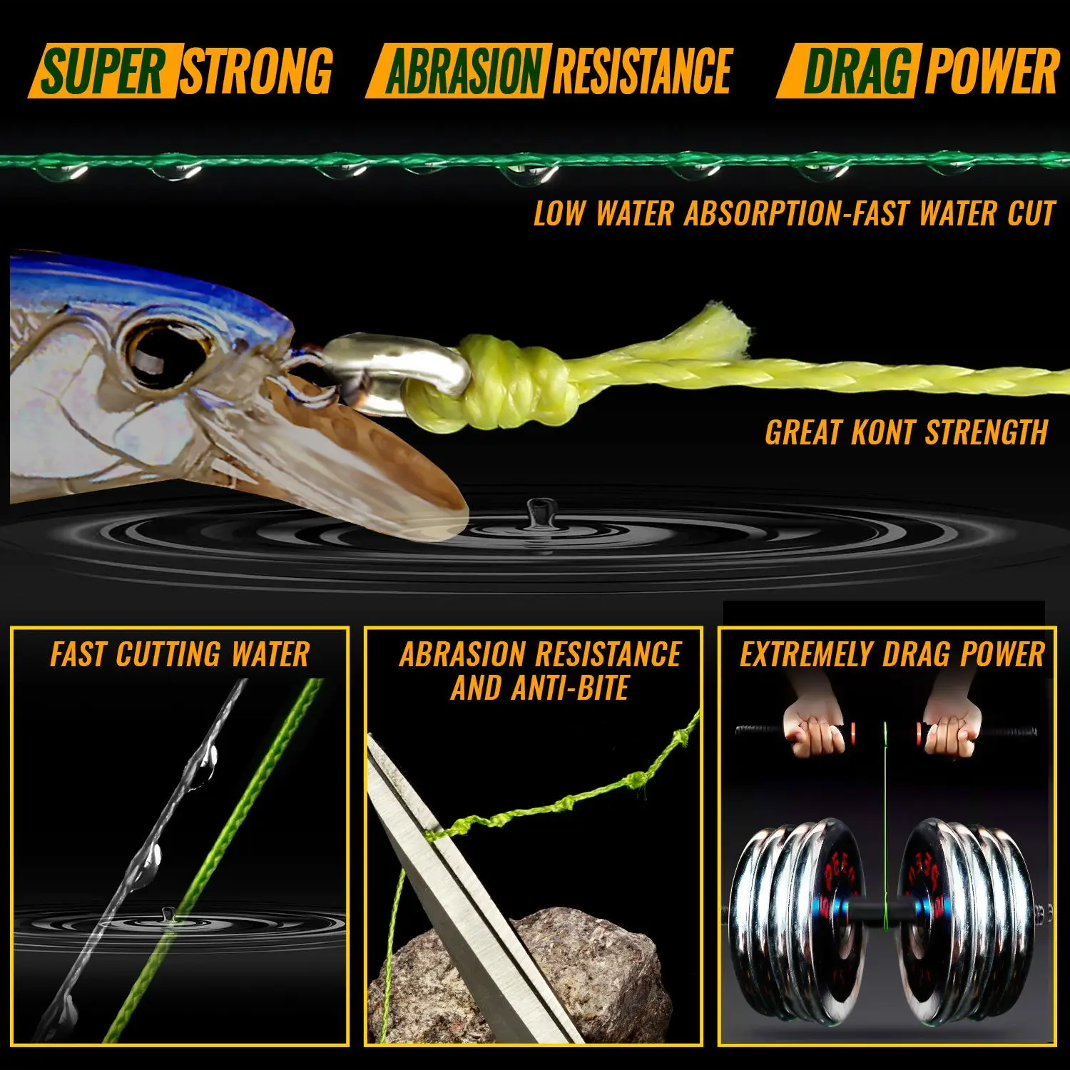 JOF 4 Braided x4 Strands 300M 500M Fly Fishing Line Multifilament Wire Pesca 10-85LB Carp Sea Saltwater Weave Extreme Japan