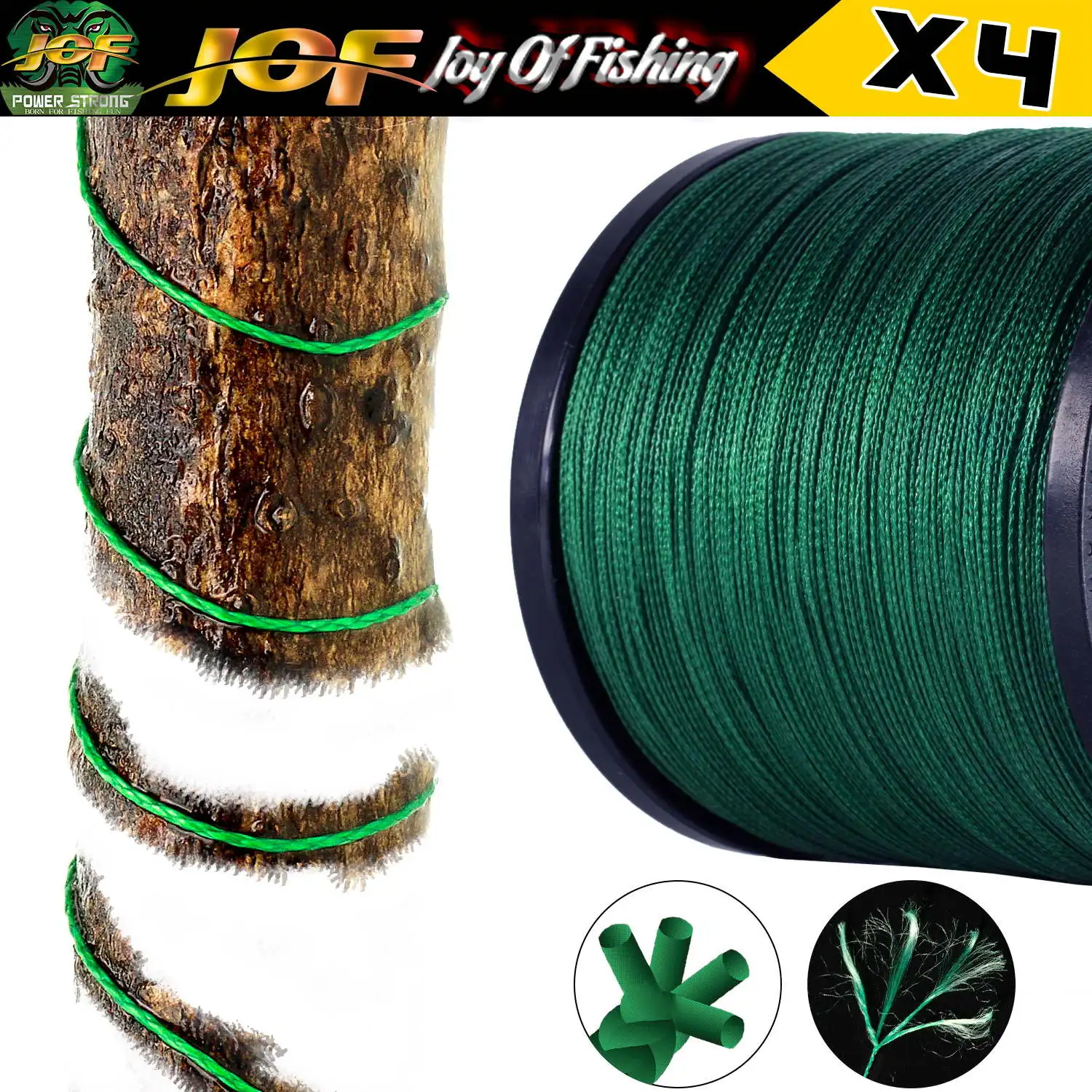 JOF 4 Braided x4 Strands 300M 500M Fly Fishing Line Multifilament Wire Pesca 10-85LB Carp Sea Saltwater Weave Extreme Japan - Image 5