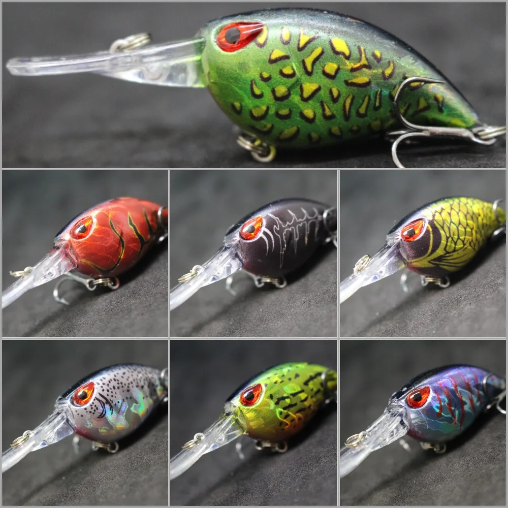 wLure Crankbait Wobble Fishing Lure 6cm 5g Deep Diving Tight Action Fresh Water Hard Bait Floating 8# Hooks Insect Bait C770 - Image 6